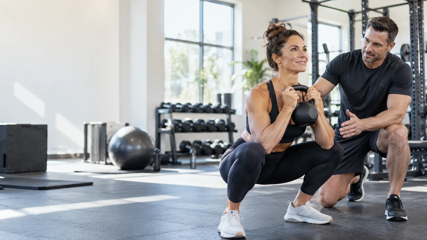 Illustrative strength-training session with an adult athlete and coach