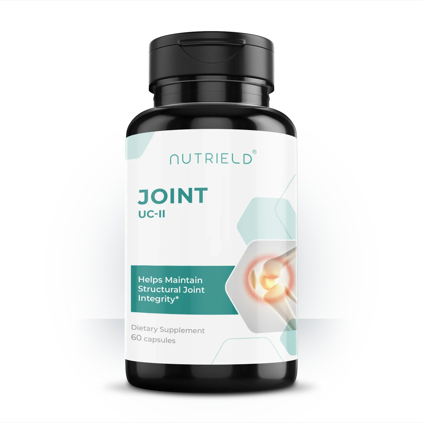 Joint supplement bottle labeled UC-II for joint support, 60 capsules, dietary supplement