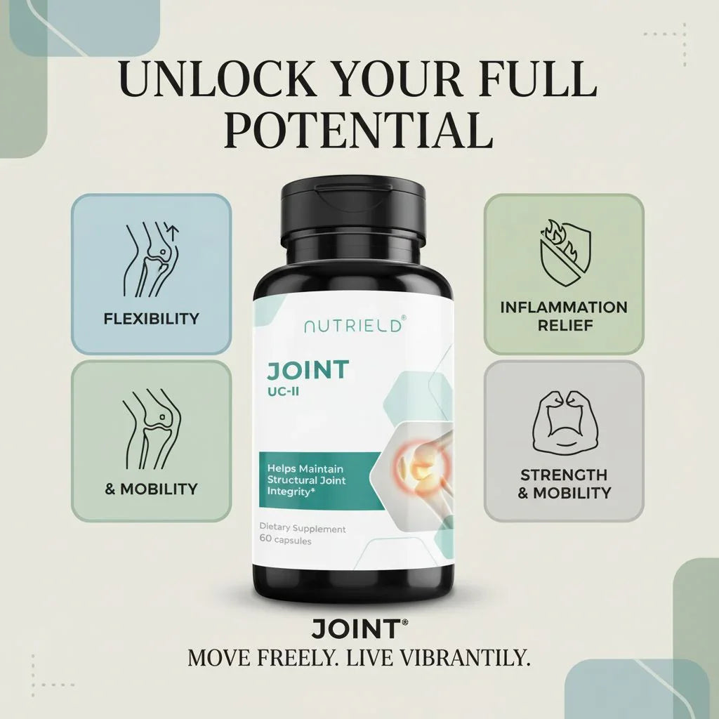 NutriELD Joint UC-II capsules for joint health, flexibility, mobility, inflammation relief, and strength