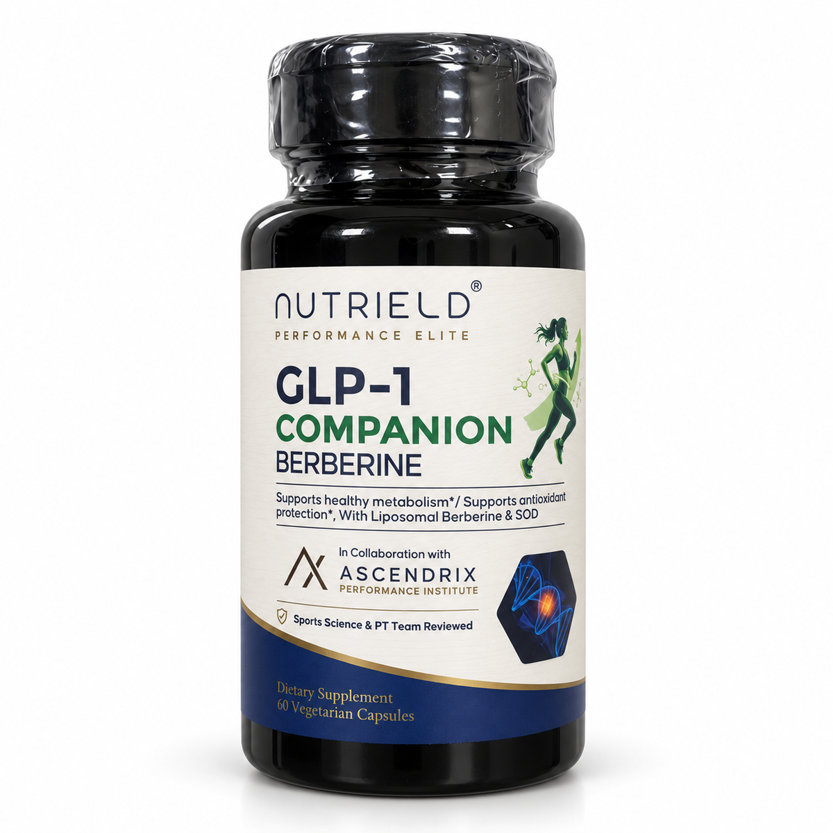 nuTRIELD GLP-1 Companion Berberine with SOD, 60 vegetarian capsules